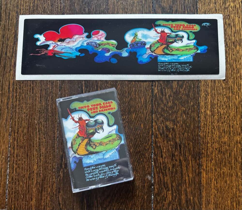 CASSETTE Pete Dello And Friends Into Your Ears GKL BURGER RE & 9.75x2.75 STICKER